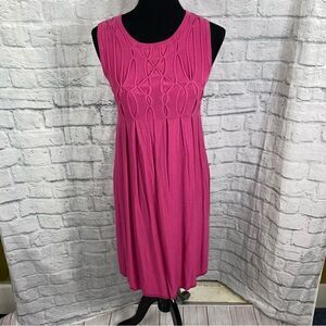Studio M sleeveless pleated sweater dress pink Med